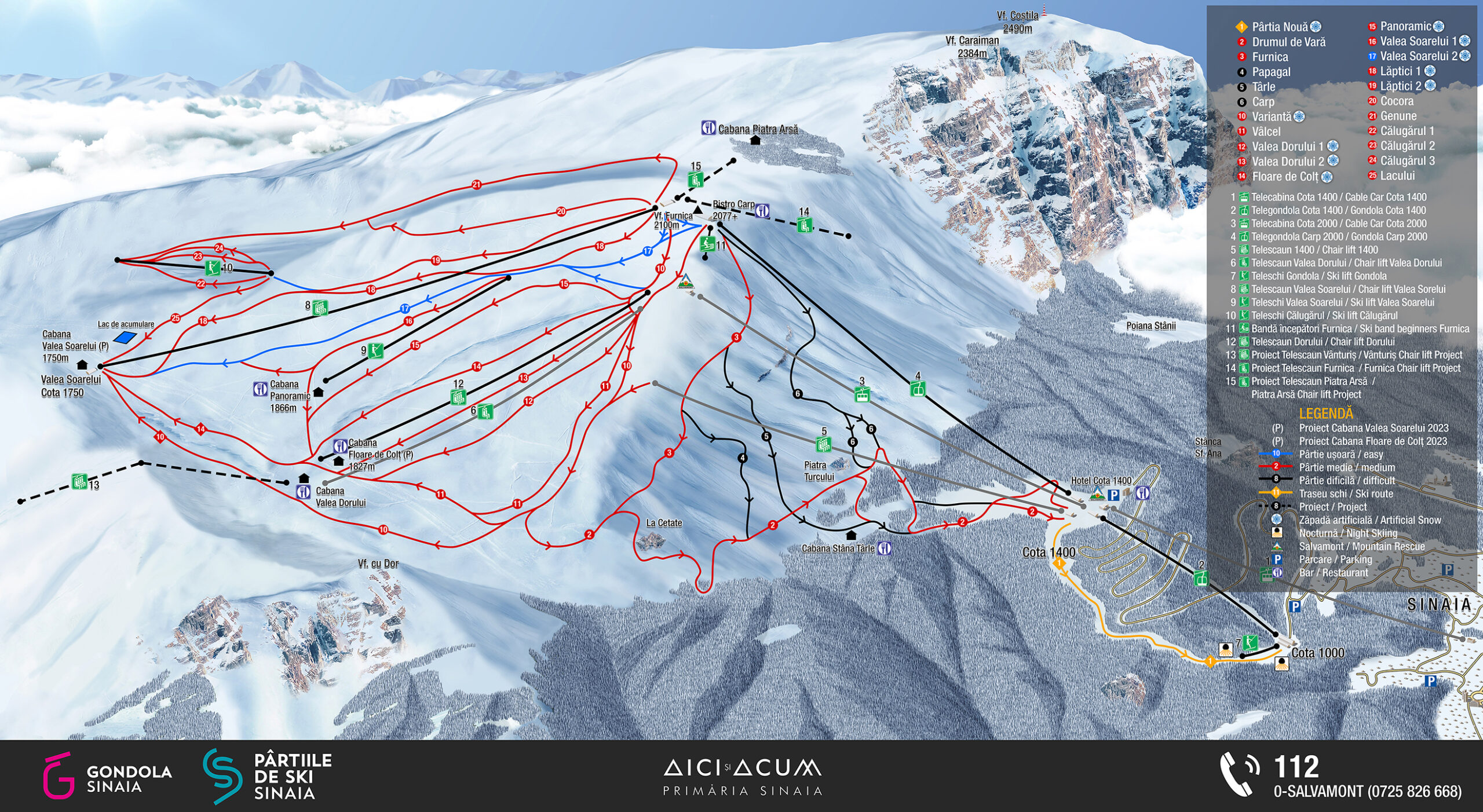 Trail map of Domeniul Schiabil Sinaia
